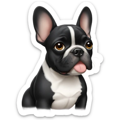 Black French Bulldog sticker