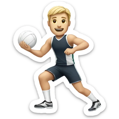 White male playing volleyball sticker