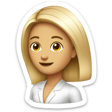 hairdresser doing hair straightening on a client sticker