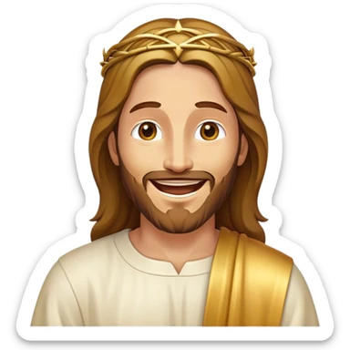 Rejoicing golden jesus sticker