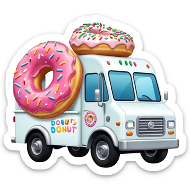 big donut truck with donut decals, frosting decals and sprinkle decals sticker