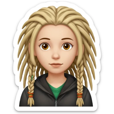 white girl with dreadlocks sticker
