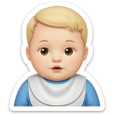 baby with bib sticker