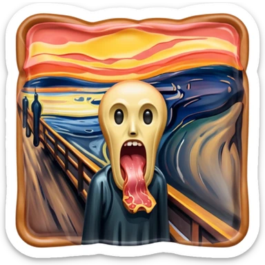 Edvard munch scream with SPAM MEAT landscape  sticker