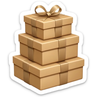 stacks of beautiful beige gifts and brown books sticker