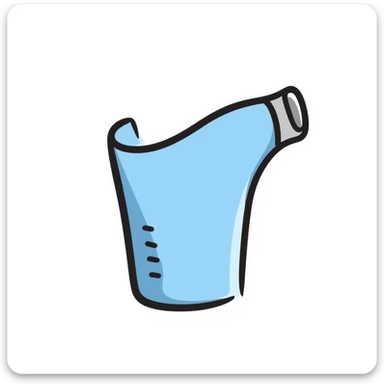 Hand-drawn simple blue VO2 max mouthpiece for exercise testing sticker