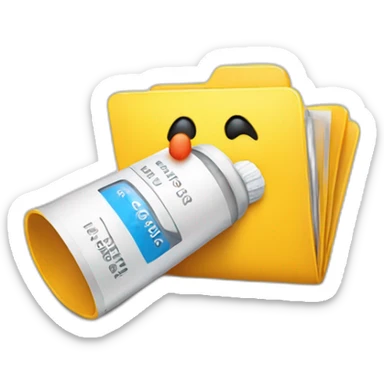i want an emoji representing a folder with medication drugs coming out of it sticker