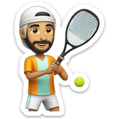 Arab man playing padel tennis sticker