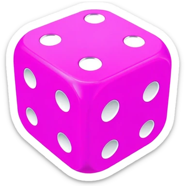 neon pink plue violet dice sticker