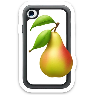 iPhone but instead of an apple on the back put a pear on it  sticker
