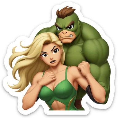 Jimmy from battletoads hitting an enemy woman mistress in the chest while holding her hair sticker