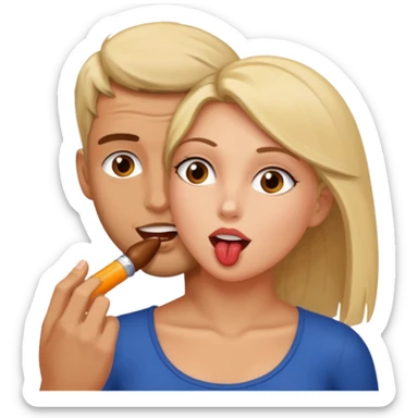 girl emoji sucking the dick of a man sticker