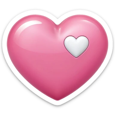 pink heart with white heart sticker