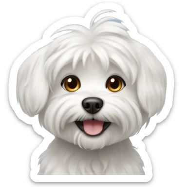 Maltese dog smiling sticker