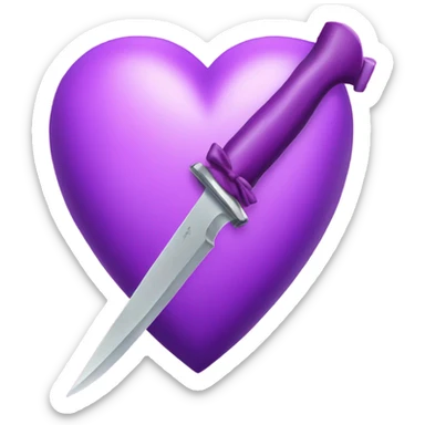 Make me a purple heart knife with a bow around it sticker