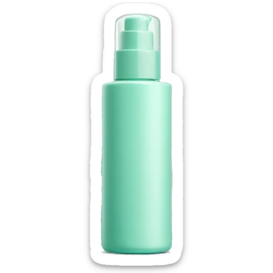 Turquoise pastel Green cosmetic bottle with pump all one colour and matte  sticker