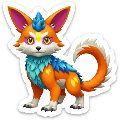 colorful Fakémon-Digimon-Fionbri-Trico-creature (full body) sticker