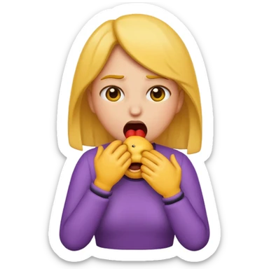 Women emoji choking herself  sticker