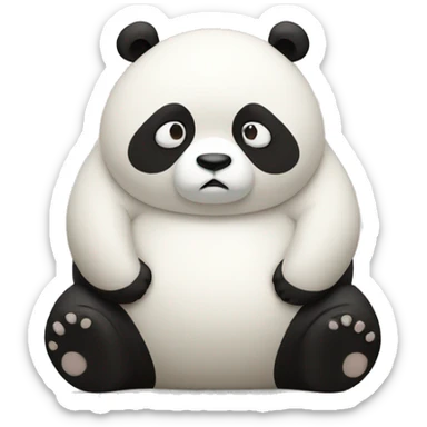 sad fat panda with body sticker