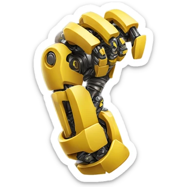 Yellow mechanical cyborg bicep that’s flexing sticker