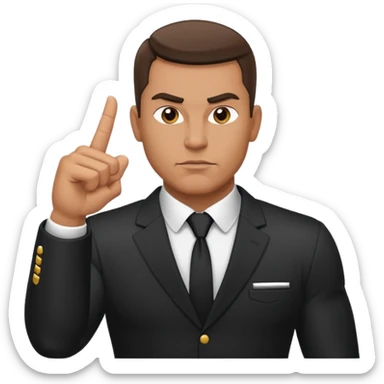 Bodyguard with the middle finger  sticker