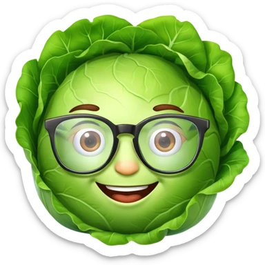 lettuce happy wearing glasses sticker