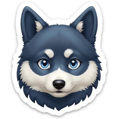 Dark black Husky with blue eyes with a very judgemental look on his face sticker