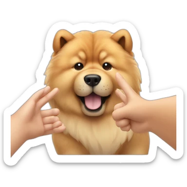 chow chow paw high five sticker