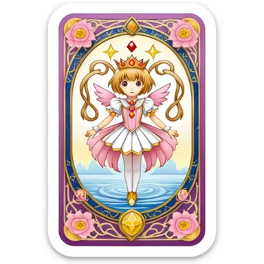 magical tarot-like card inspired by the Clow Cards from Cardcaptor Sakura sticker