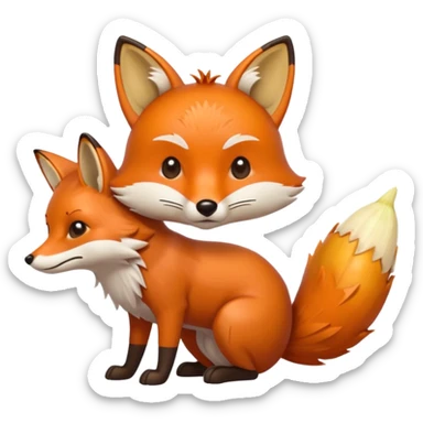 fox pooping corn sticker