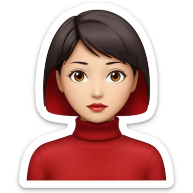 Ada Wong from resident evil 4 remake in red roll-neck sweater  sticker