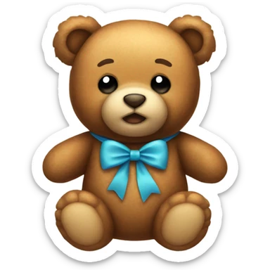 Teddy bear with bow sticker
