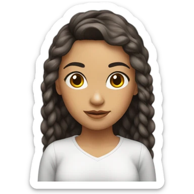 Pelo de chica con lazo  sticker