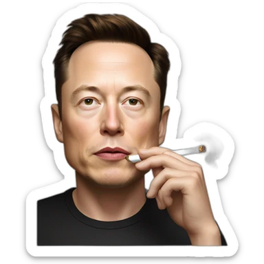 Elon musk smoking sigaret sticker