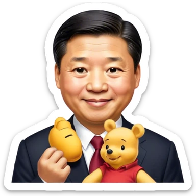 president xi  stay with Winnie-the-Pooh sticker