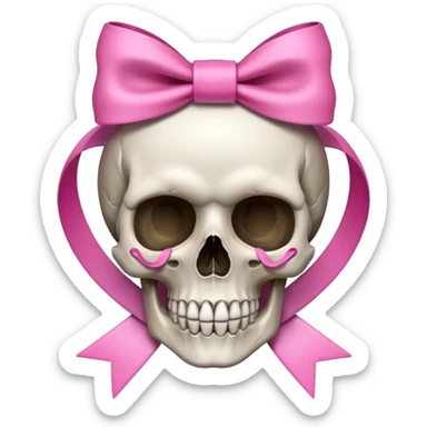 Skull with a pink ribbon sticker