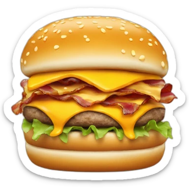 american burger with bacon and chedar sticker