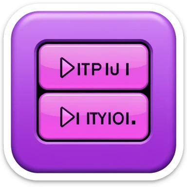 Necesito botones para un reproductor de música, los botones tienen que mezclar un estilo pixel art con vaporwave y usar como coló principal un morado, tienen que ser de: sticker