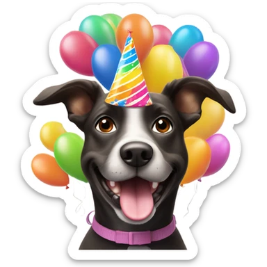Happy birthday dog sticker
