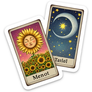 moonlit sunflower tarot reading sticker