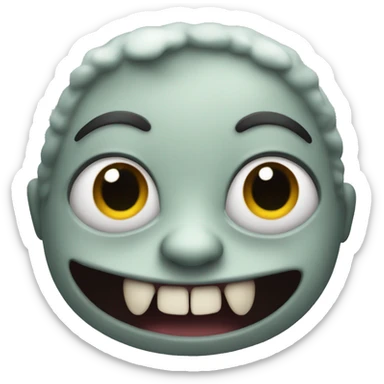 realistic smiling scary creature with no skin sticker