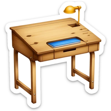 Wooden school desk sticker