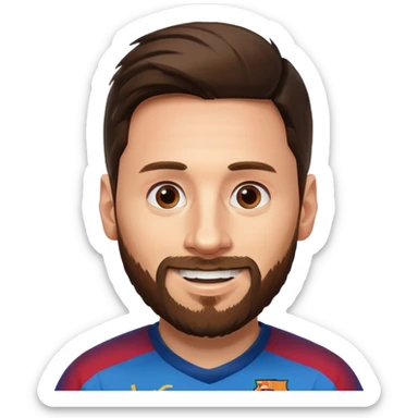 Lionel Messi with a beard sticker