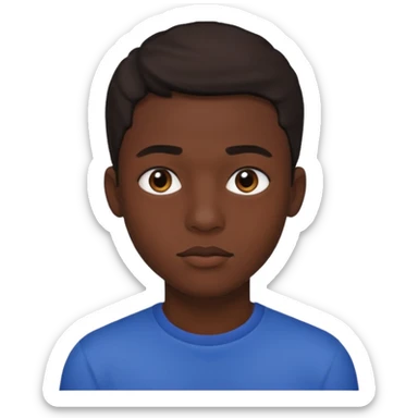 Une homme de 17 ans il a la peau noir foncé , des lèvres pulpeuses et un regard nonchalant sticker