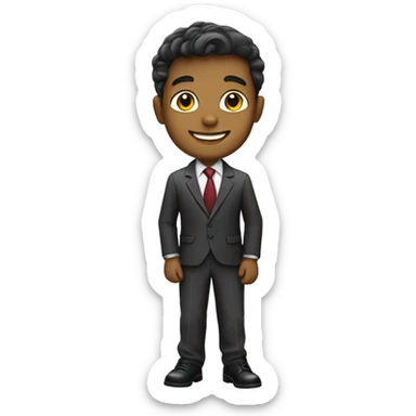 smiling boy in formal attire sticker