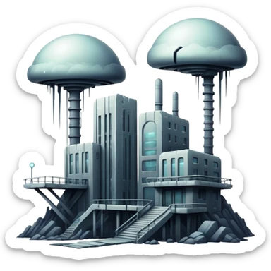 Spectral Gloomy Dystopian Apocalyptic Aesthetic Scenery Deco sticker