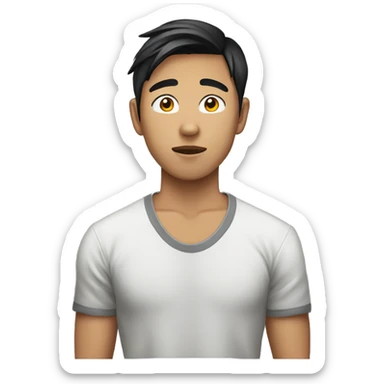 22 years old asian boy wearing neckdeep tshirt band sticker