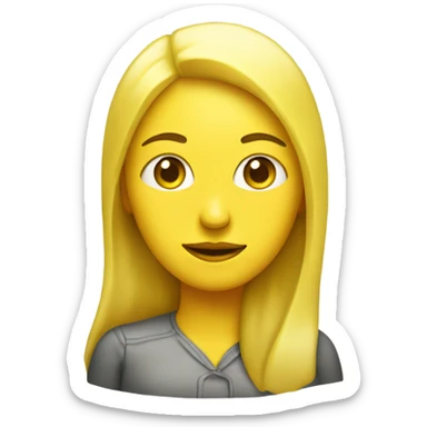 A woman with a head as a lemon sticker
