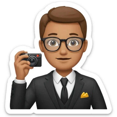 Hombre moreno con gafas haciendo fotos en una boda sticker