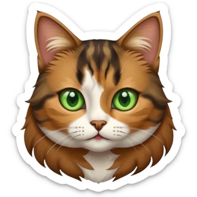 a young female brown and black tabby cat, sticker